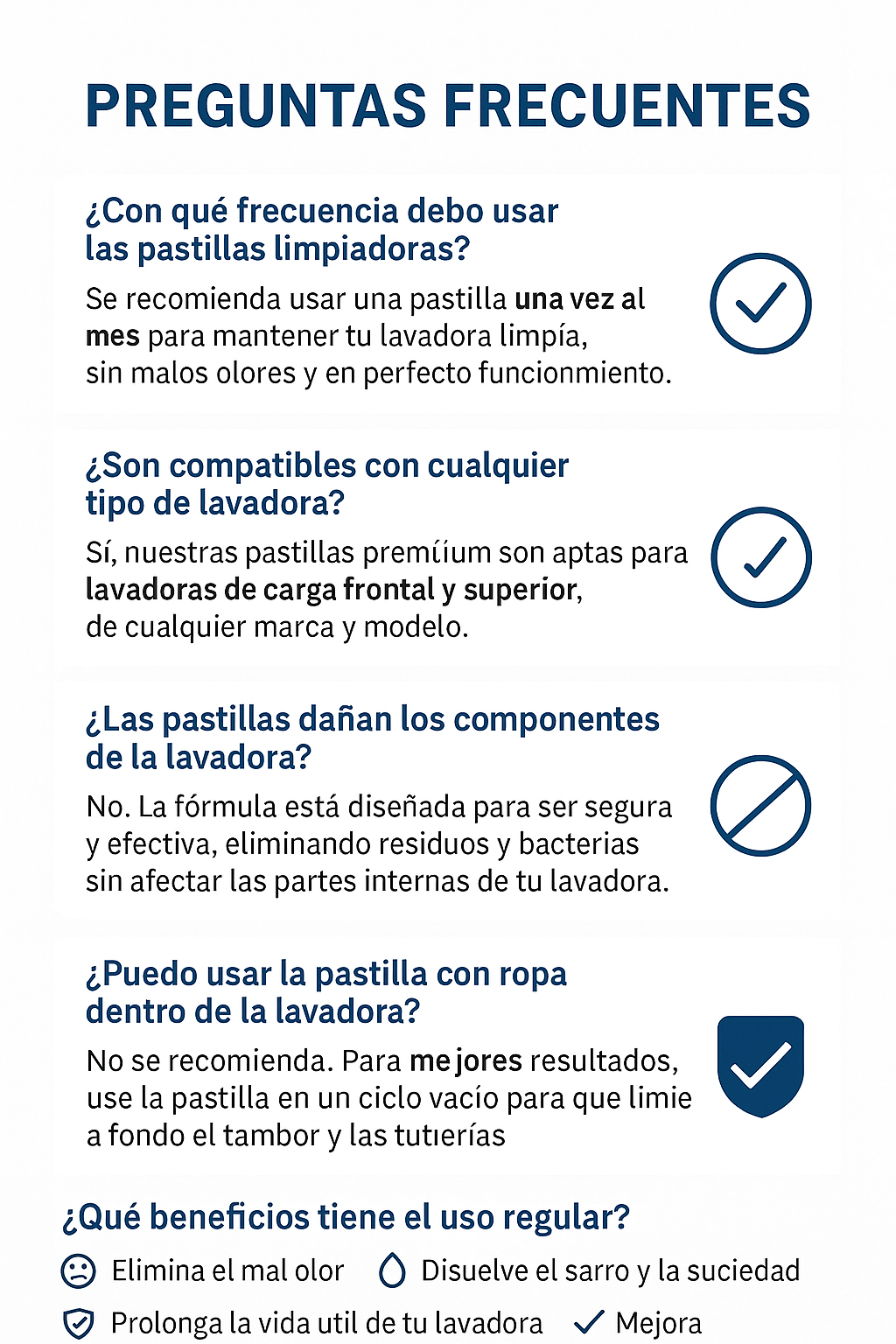 Pastillas Premium Limpiadoras para Lavadora – Poder Antibacteriano y Eliminador de Mal Olor 12 unidades